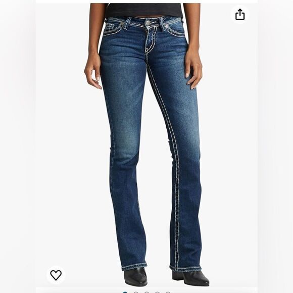 Silver jeans Suki flap Mid Rise Curvy Fit Indigo Wash Bootcut Size W30/L32 - Picture 1 of 16